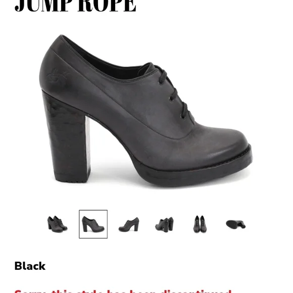 JOHN FLUEVOG Hopscotch Jump Rope Black Heeled Oxfords Size 8 - Picture 4 of 7